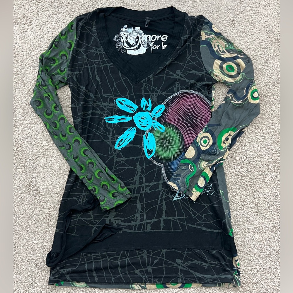 New Desigual Long Sleeve Long Top